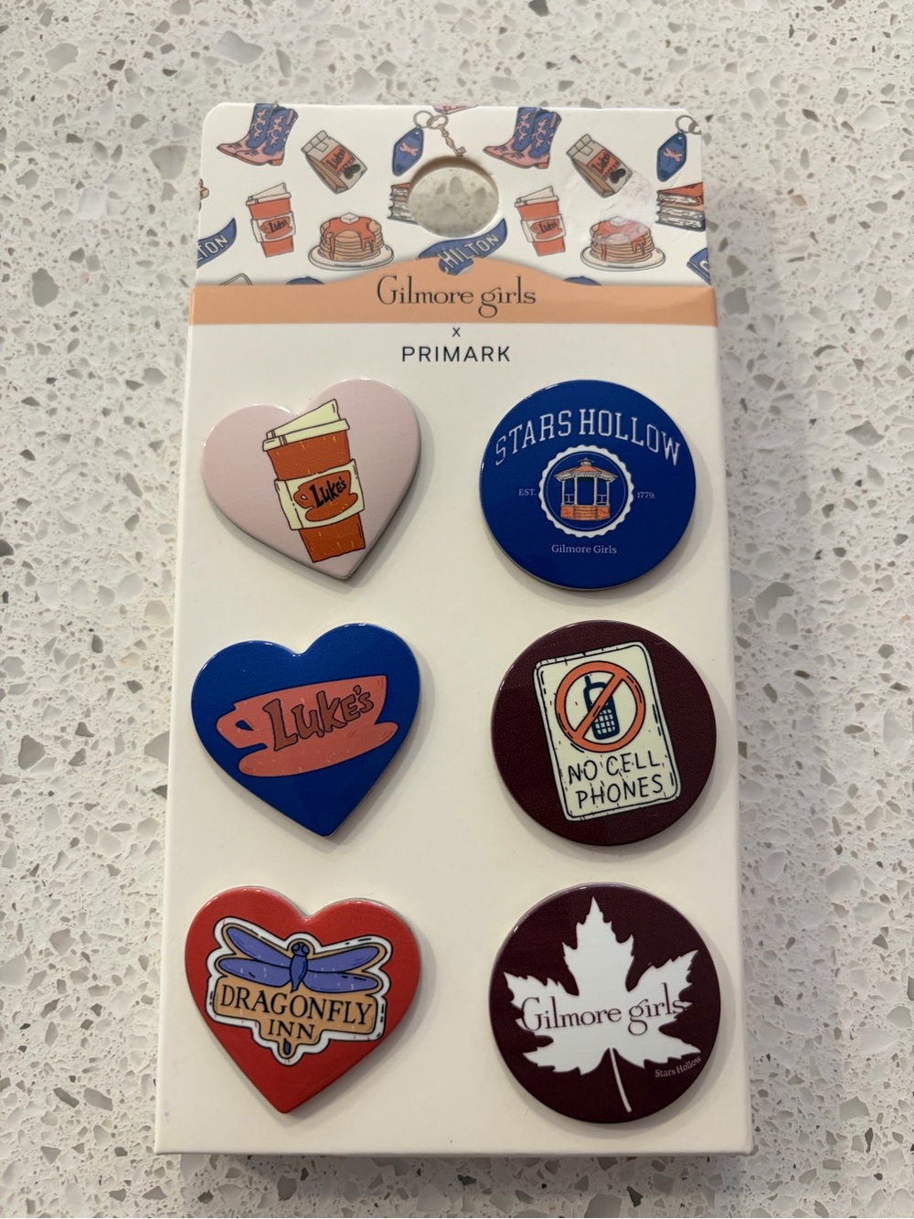 Gilmore Girls Pin Buttons Set of 6 Primark Exclusive NEW